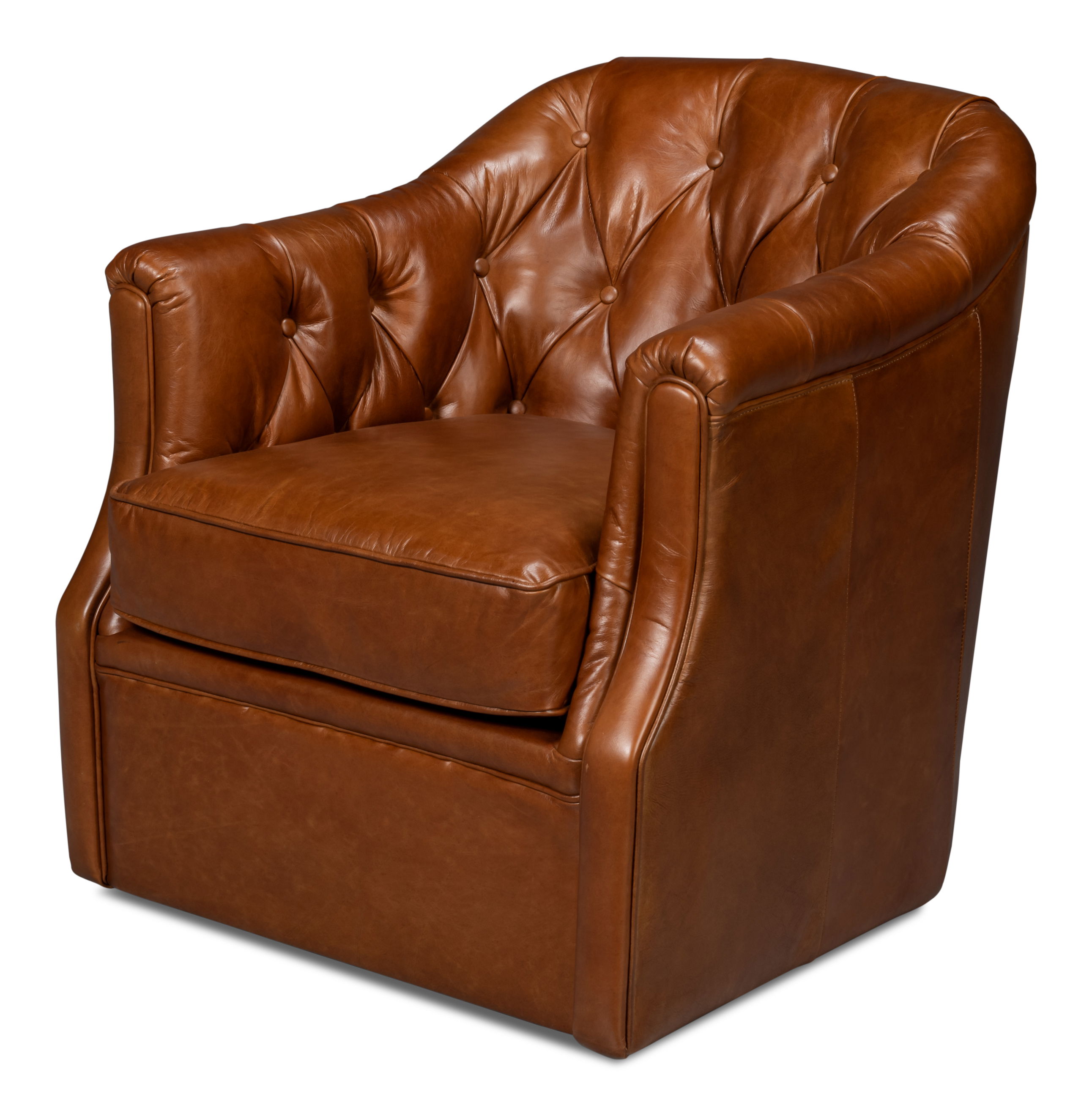 Coolidge Leather Swivel Chair Havana Brn large image 