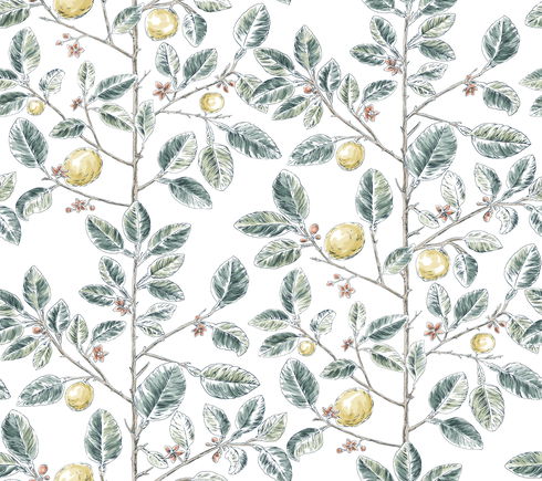 Limoncello Toile Forest Wallpaper