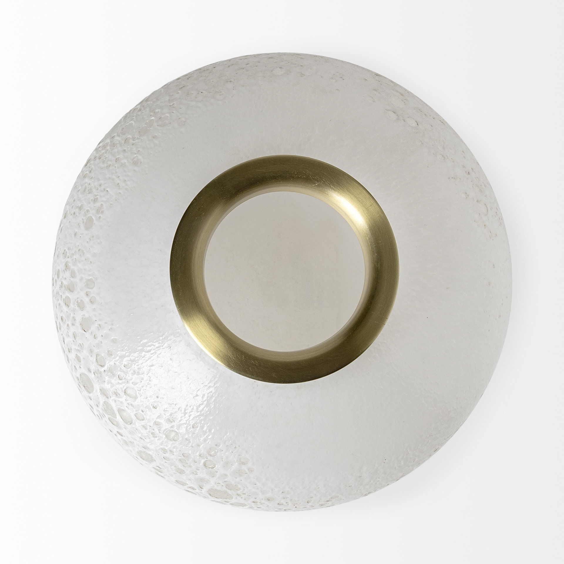 Pearl Short White Gold Rim Glass Vase, by Mercana, 8.39" length x 8.39" width x 8.46" height View 8