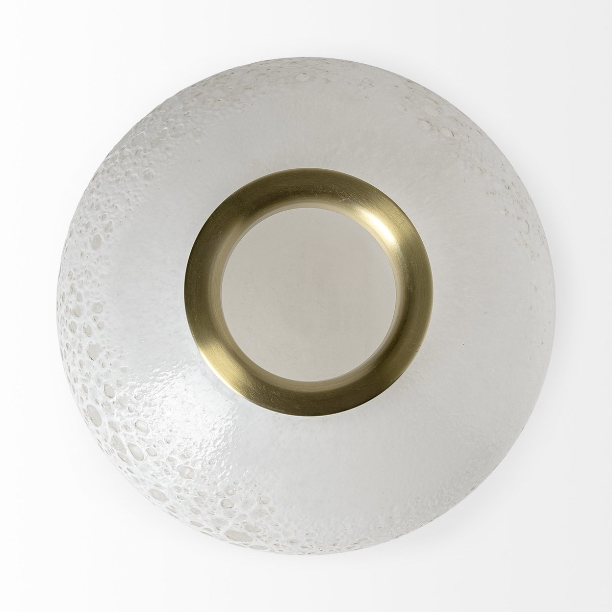 Pearl Short White Gold Rim Glass Vase, by Mercana, 8.39" length x 8.39" width x 8.46" height View 8