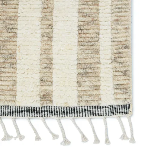 Keoka Geometric Hand-Knotted Wool Beige/Ivory Area Rug