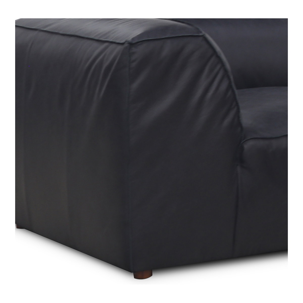 Form Classic L-shaped Modular Sectional Vantage Black Leather, Sectional Sofa by Moe's Home, 112" width x 26" height x 112" depth View 5