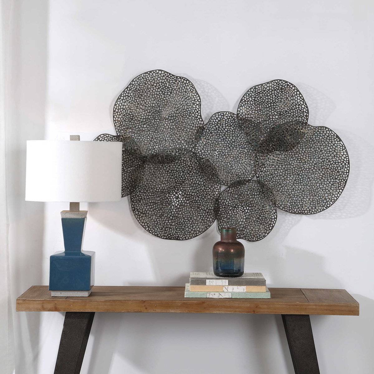 Ripley Metal Leaf Wall Art, by Uttermost, 3'11" width x 2'7" height x 3" depth View 2