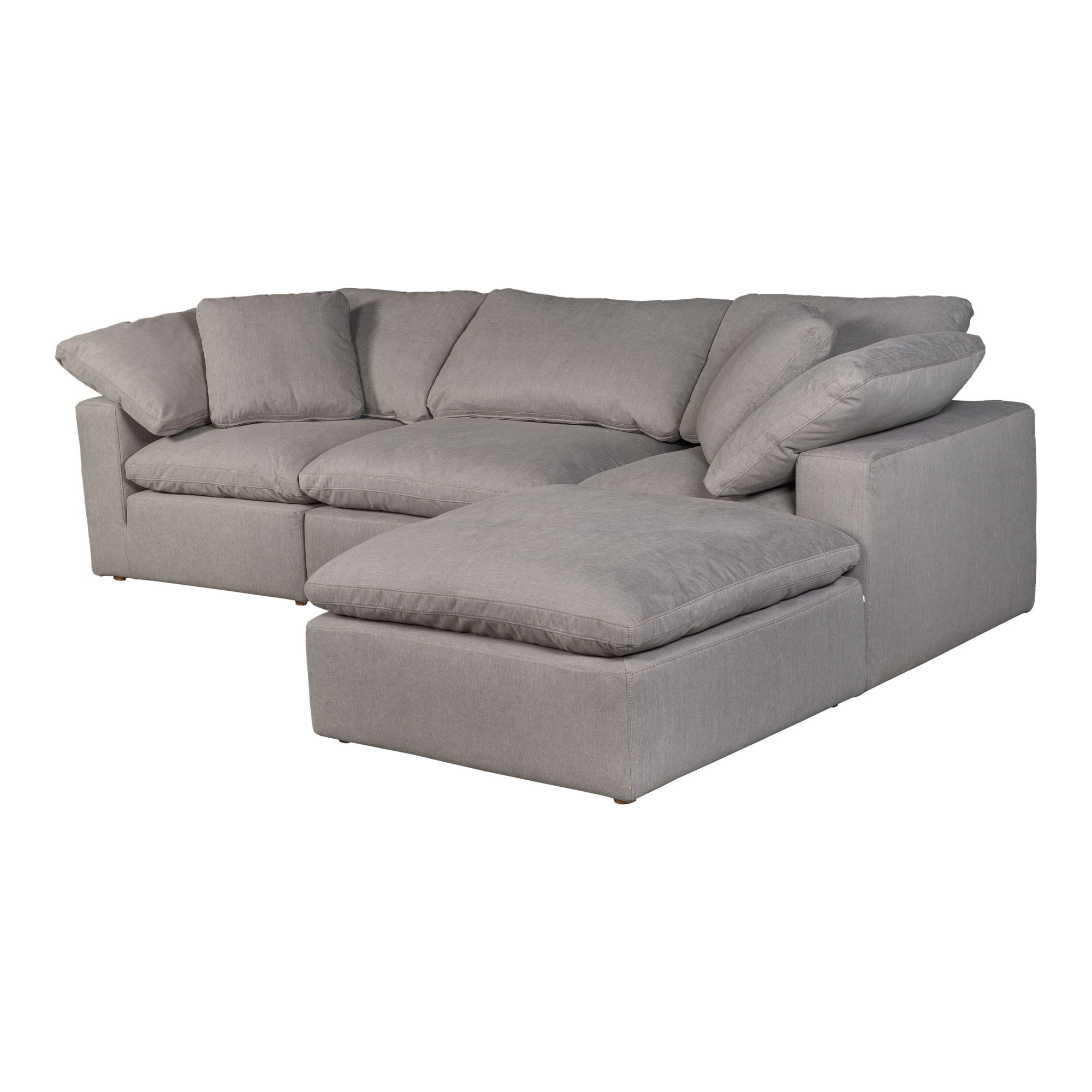 Terra Condo Lounge Modular Sectional Light Grey, Sectional Sofa by Moe's Home, 114" width x 32" height x 76" depth View 2