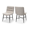 Barrow Solid Back Dining Side Chair | Beige Fabric with Black Metal, Dining Chair by Mercana, 19.75" length x 24" width x 34" height thumbnail 6
