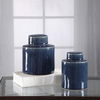 Saniya Blue Containers Set/2, Decorative by Uttermost, 7" width x 8.25" height x 7" depth thumbnail 4
