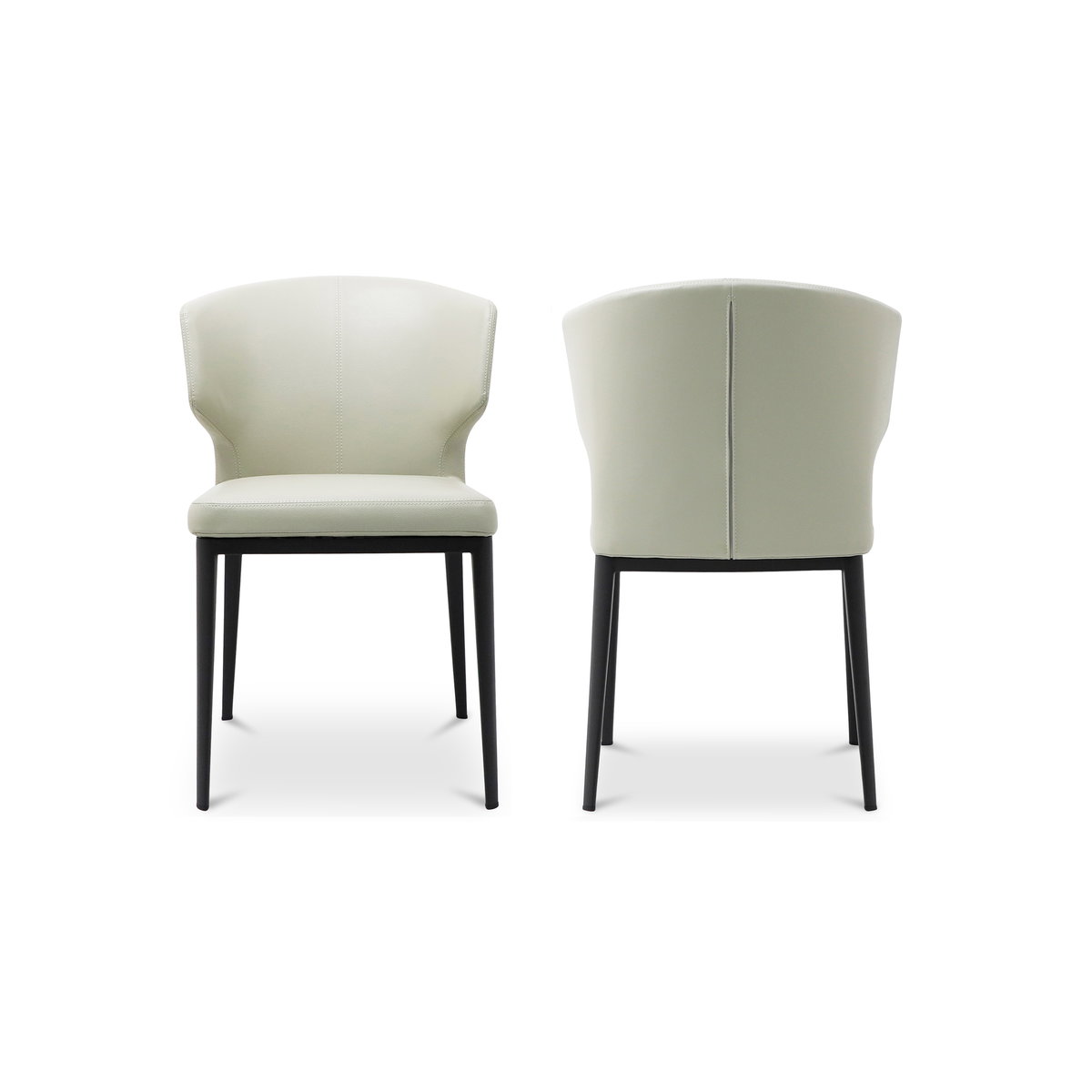 Delaney Dining Chair Beige - Set Of Two, by Moe's Home, 19.5" width x 30" height x 19" depth View 2