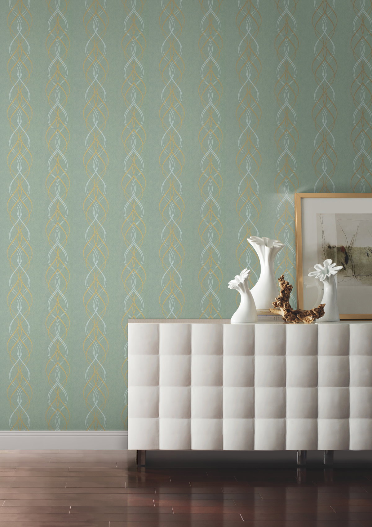 Aurora Blue & Gold Wallpaper, by York Wall, 32'9.6" length x 1'8.8" width x 0.02" depth View 2