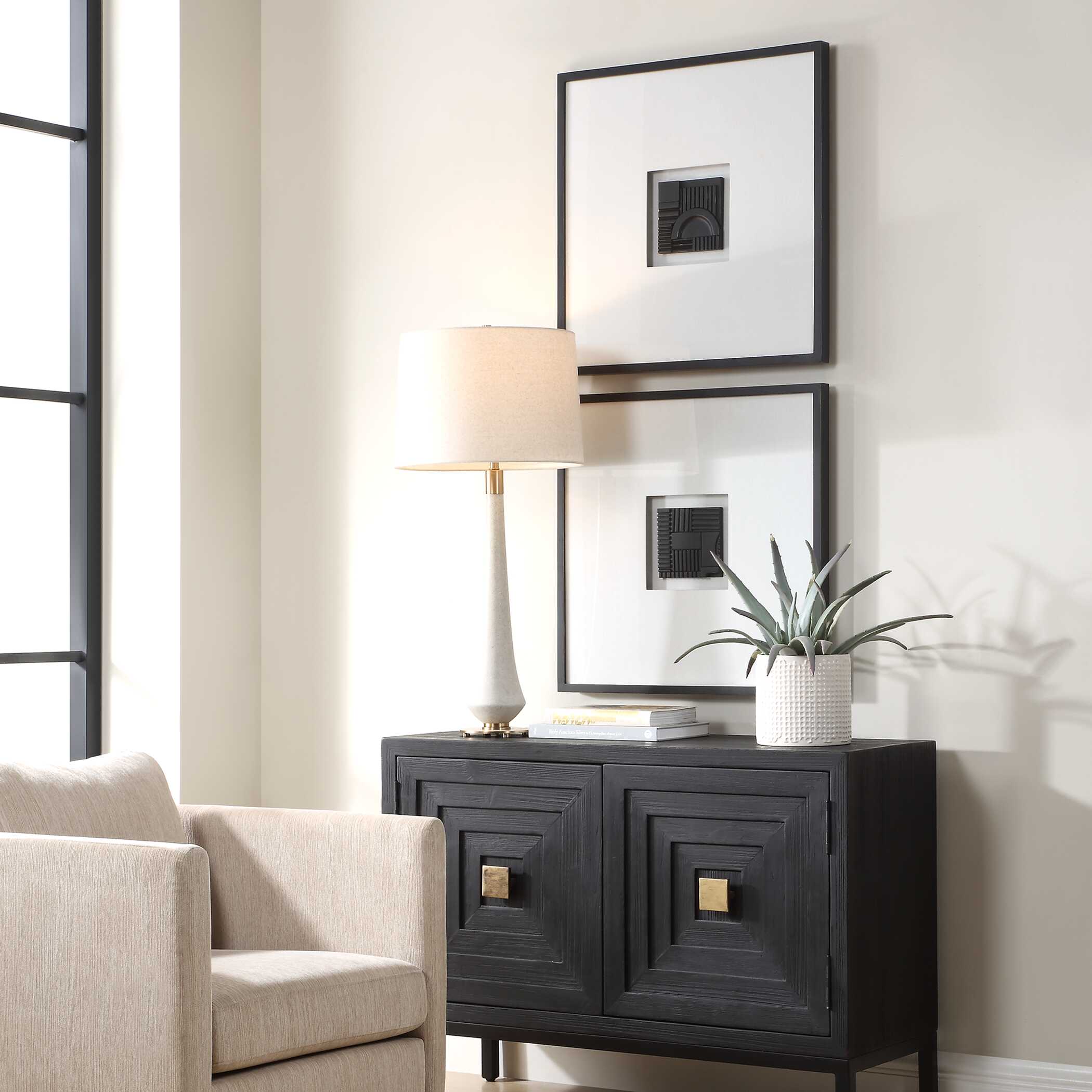 Origins Shadow Boxes Set/2, Sculptural Wall Art by Uttermost, 25.5" width x 25.5" height x 1.5" depth View 4