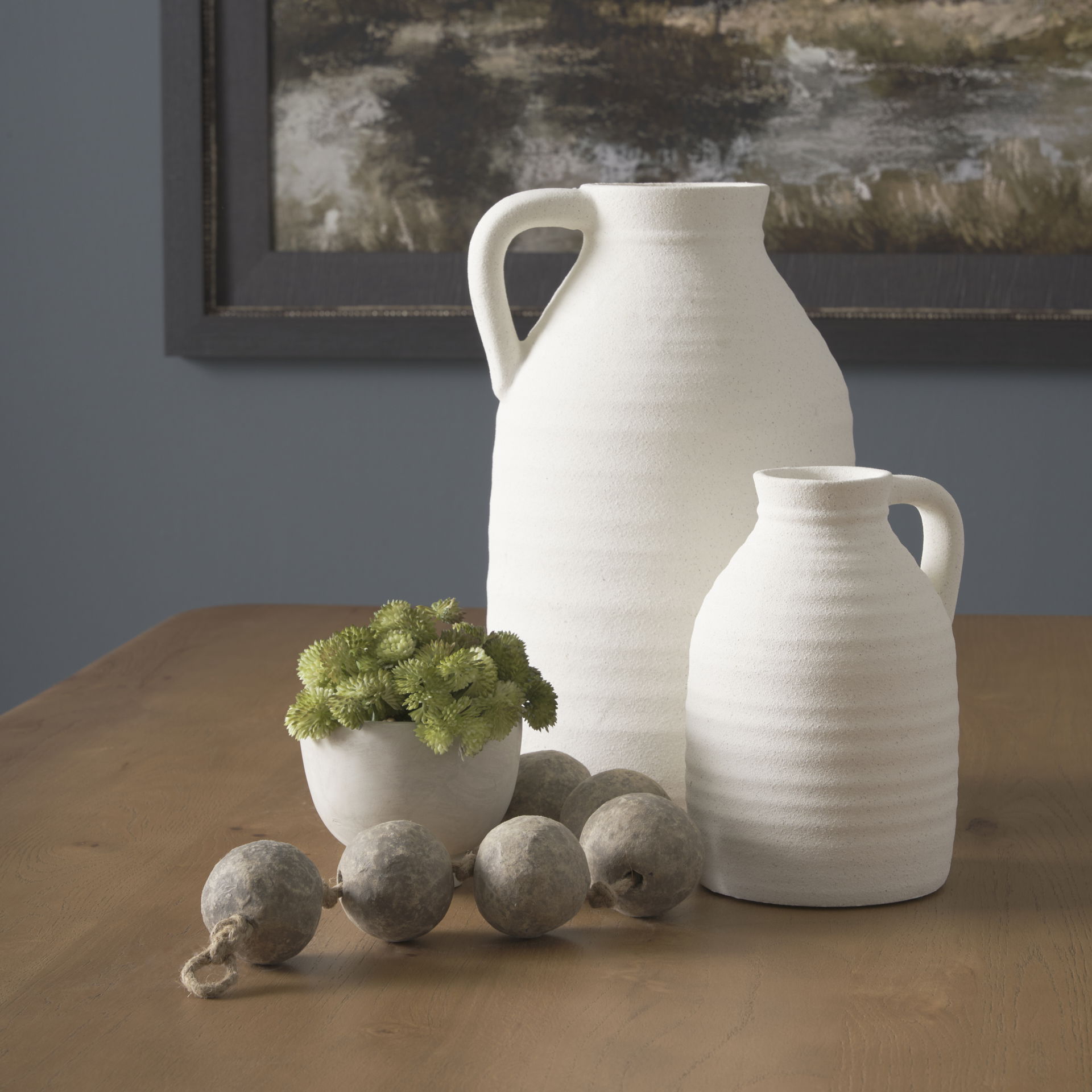 Varamala Dark Beige Paper Mache Sphere Garland, Decorative Object by Mercana, 40" length x 2.5" width x 2.5" height View 3