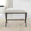 Brisby Gray Fabric Small Bench, Benche by Uttermost, 24" width x 19" height x 16" depth thumbnail 4