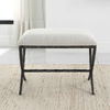 Brisby Gray Fabric Small Bench, Furniture by Uttermost, 24" width x 19" height x 16" depth thumbnail 4