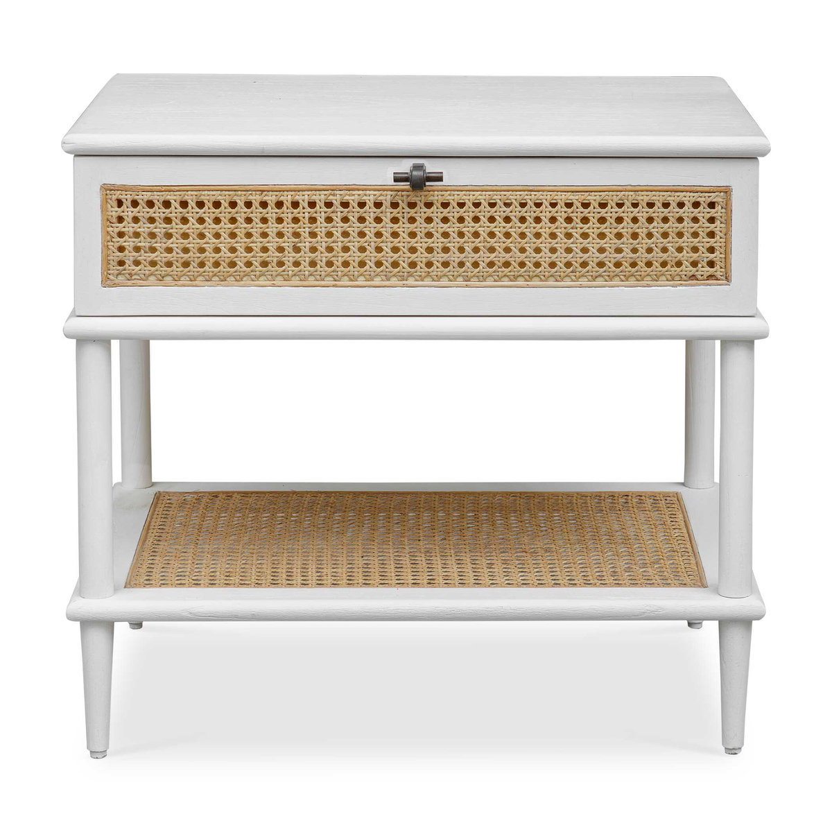 Coast White Rattan Side Table, Side & End Table by Uttermost, 25.75" width x 23" height x 18.75" depth View 1