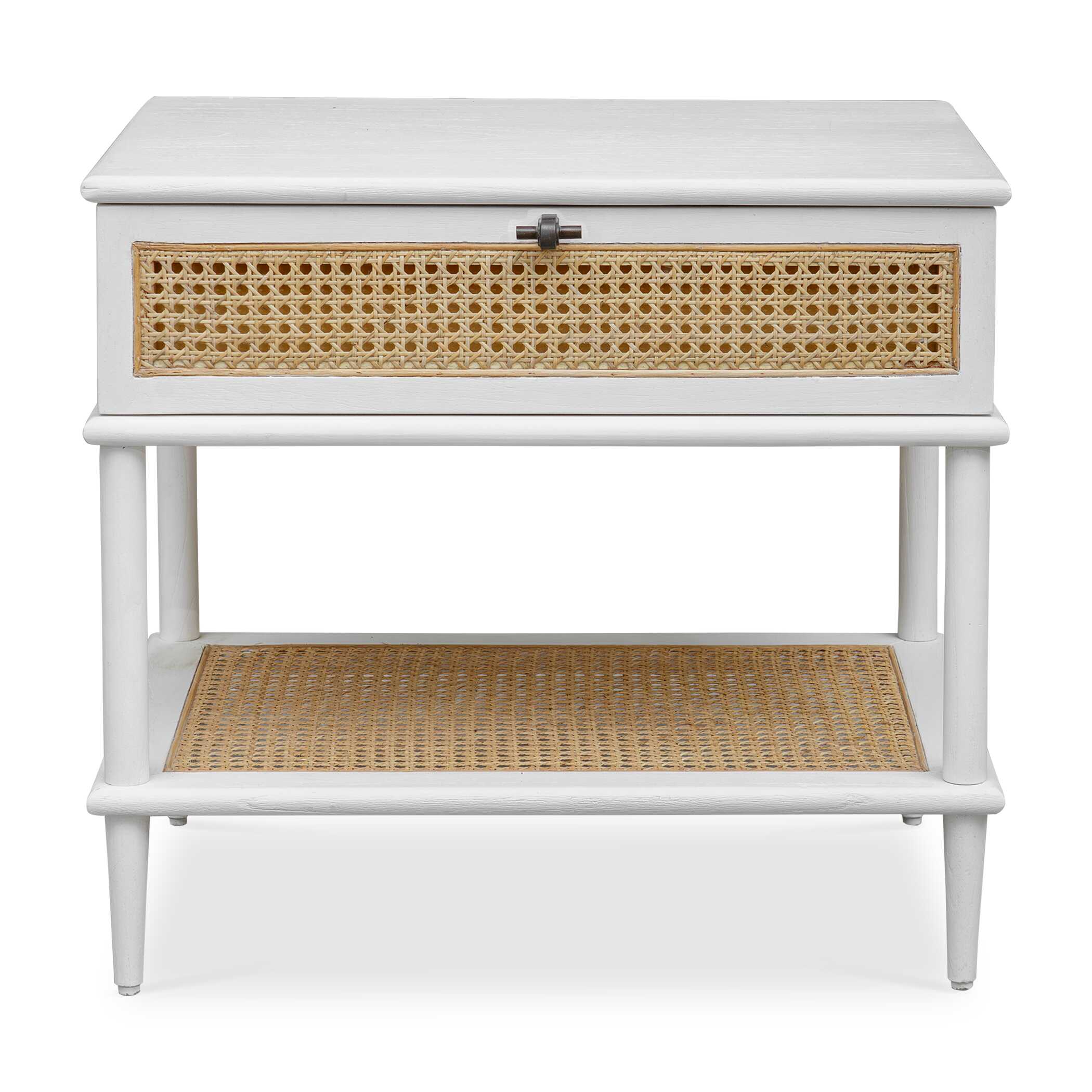 Coast White Rattan Side Table large image 