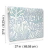 Coral Leaves Blue & Aqua Wallpaper, by York Wall, 27' length x 2'3" width x 0.02" depth thumbnail 8