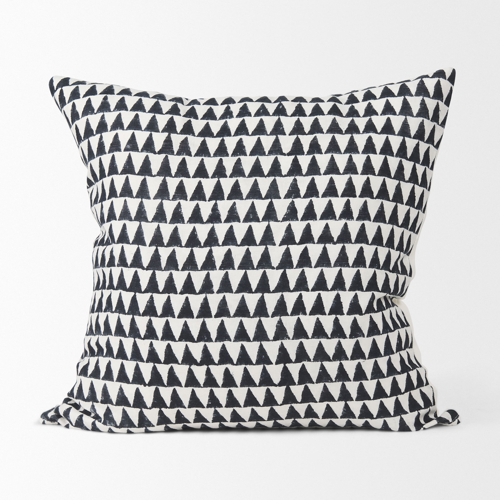 Jolie Cream with Black Print Linen Square Decorative Pillow  Cover large image 