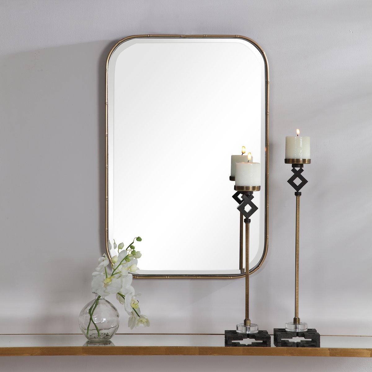 Malay Vanity Mirror, by Uttermost, 1'8.12" width x 2'6" height x 1.5" depth View 6