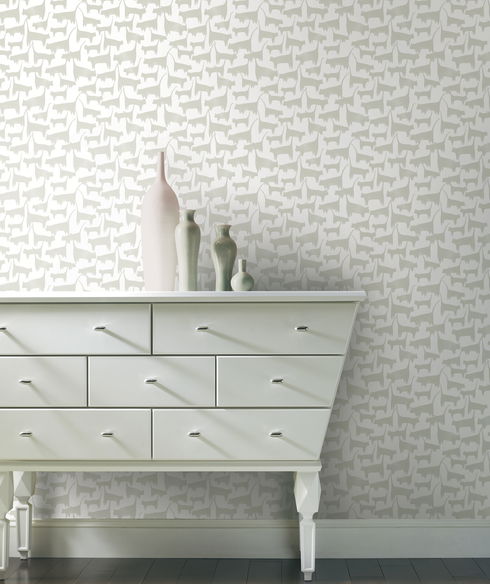 Cat Tails Beige Peel & Stick Wallpaper