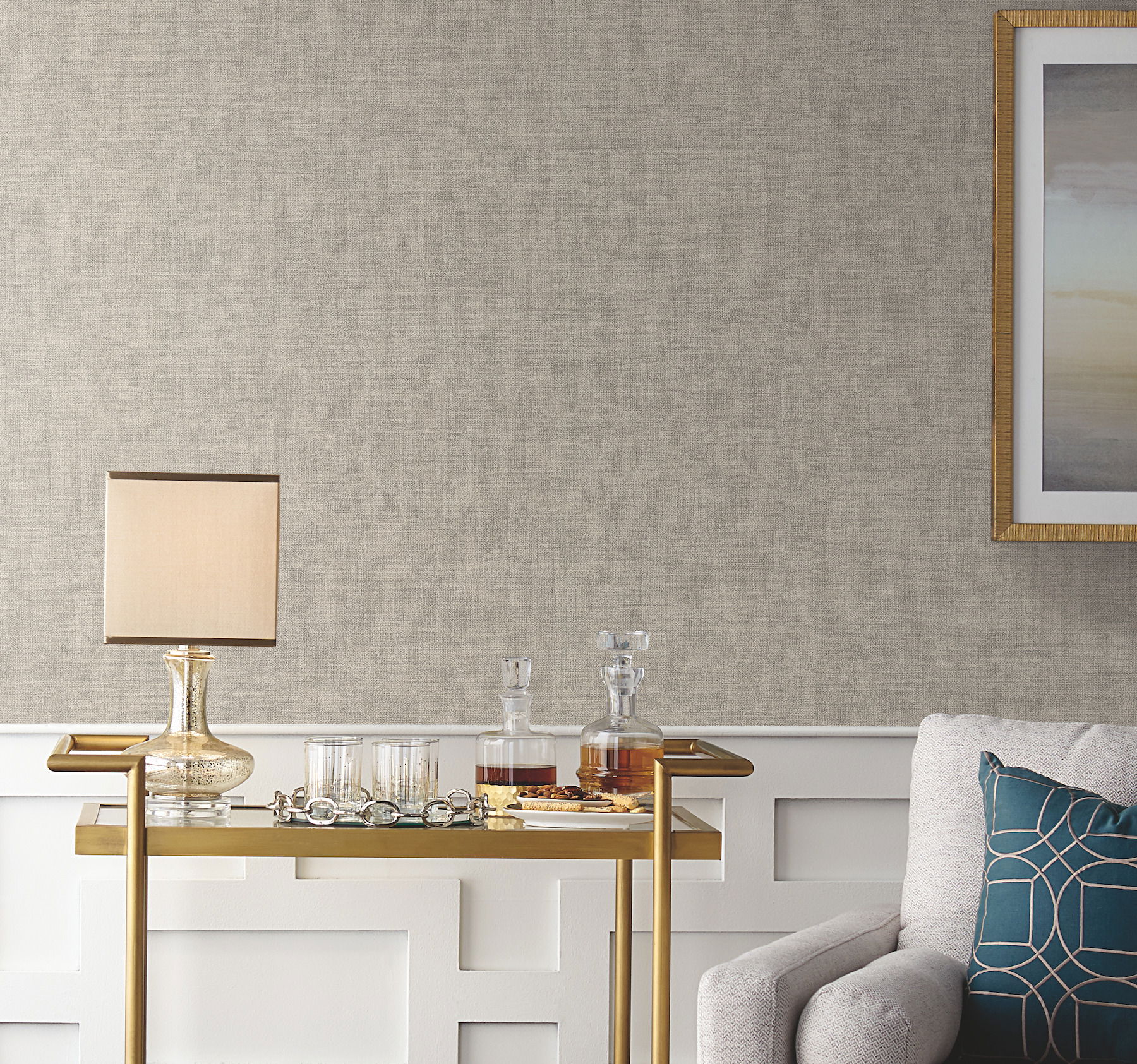 Tabby Weave Texture Grey Wallpaper large image 