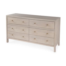 Online Designer Bedroom Butler 60" x 33" 6-Drawer Celine Taupe Wide Double Dresser