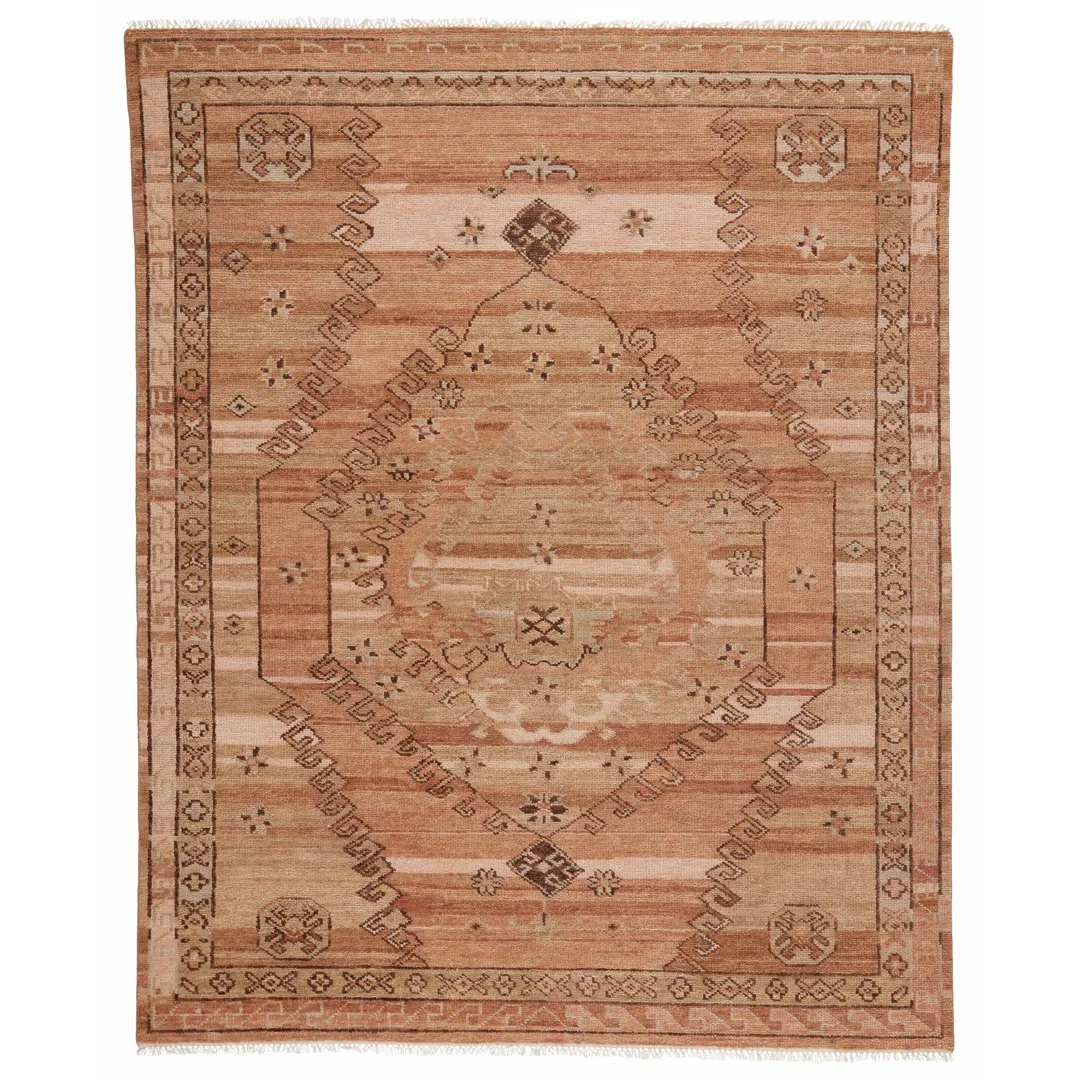 Jaipur Living Ziba JIN01 Handknotted Medallion Blush and Beige Runner Rug (3'x10'), 6' width x 9' height x 0.5" depth View 3