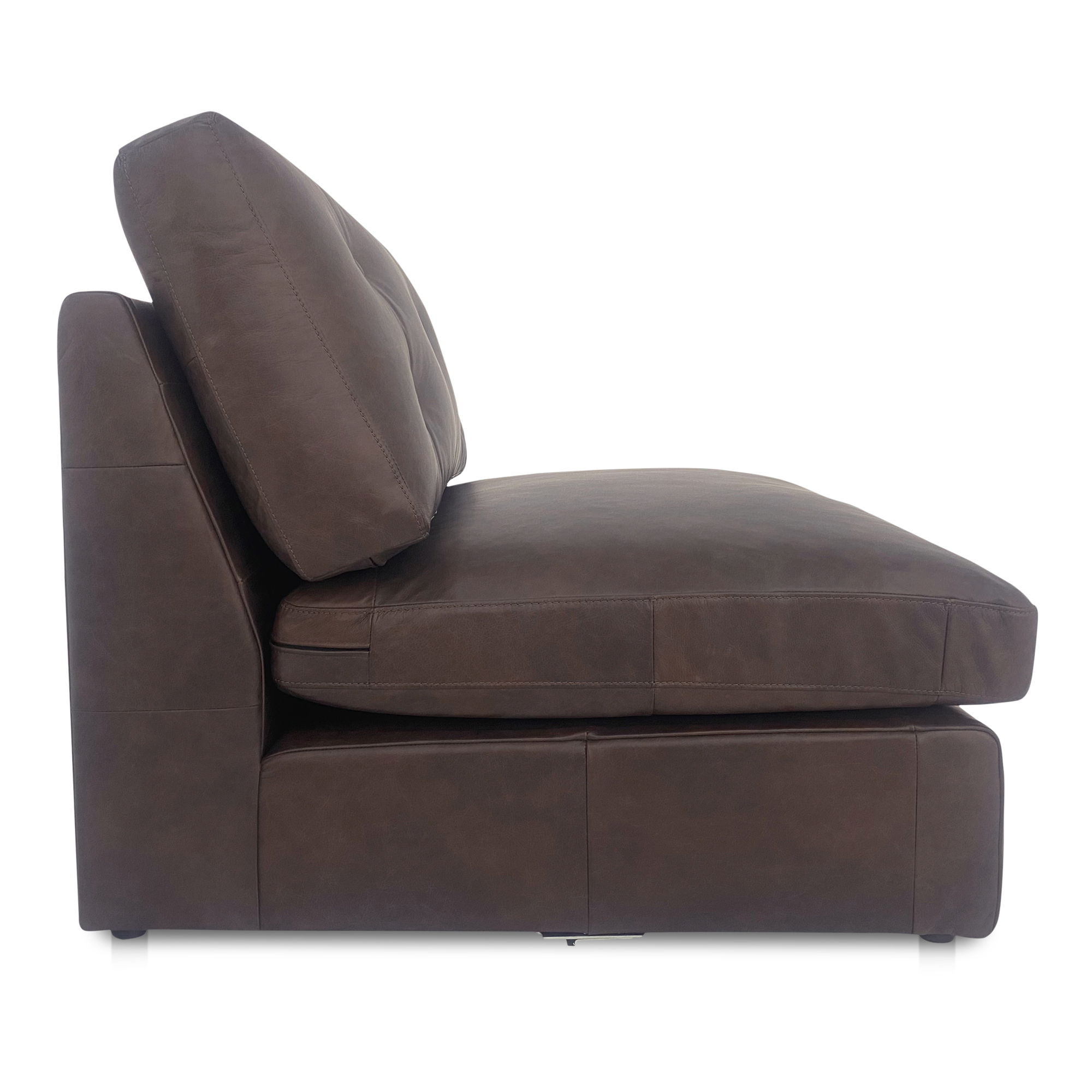 Thurlow Slipper Chair Espresso Brown Leather, Accent Chair by Moe's Home, 36.2" width x 33" height x 39" depth View 3