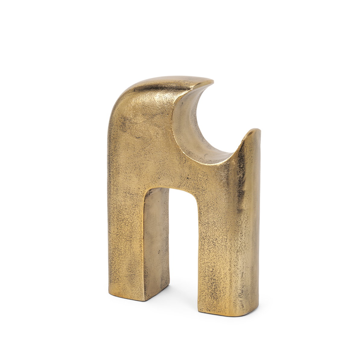 Renni Antiqued Brass Small Decorative Sculpture, Decorative Object by Mercana, 7.68" length x 2.76" width x 10.83" height View 1