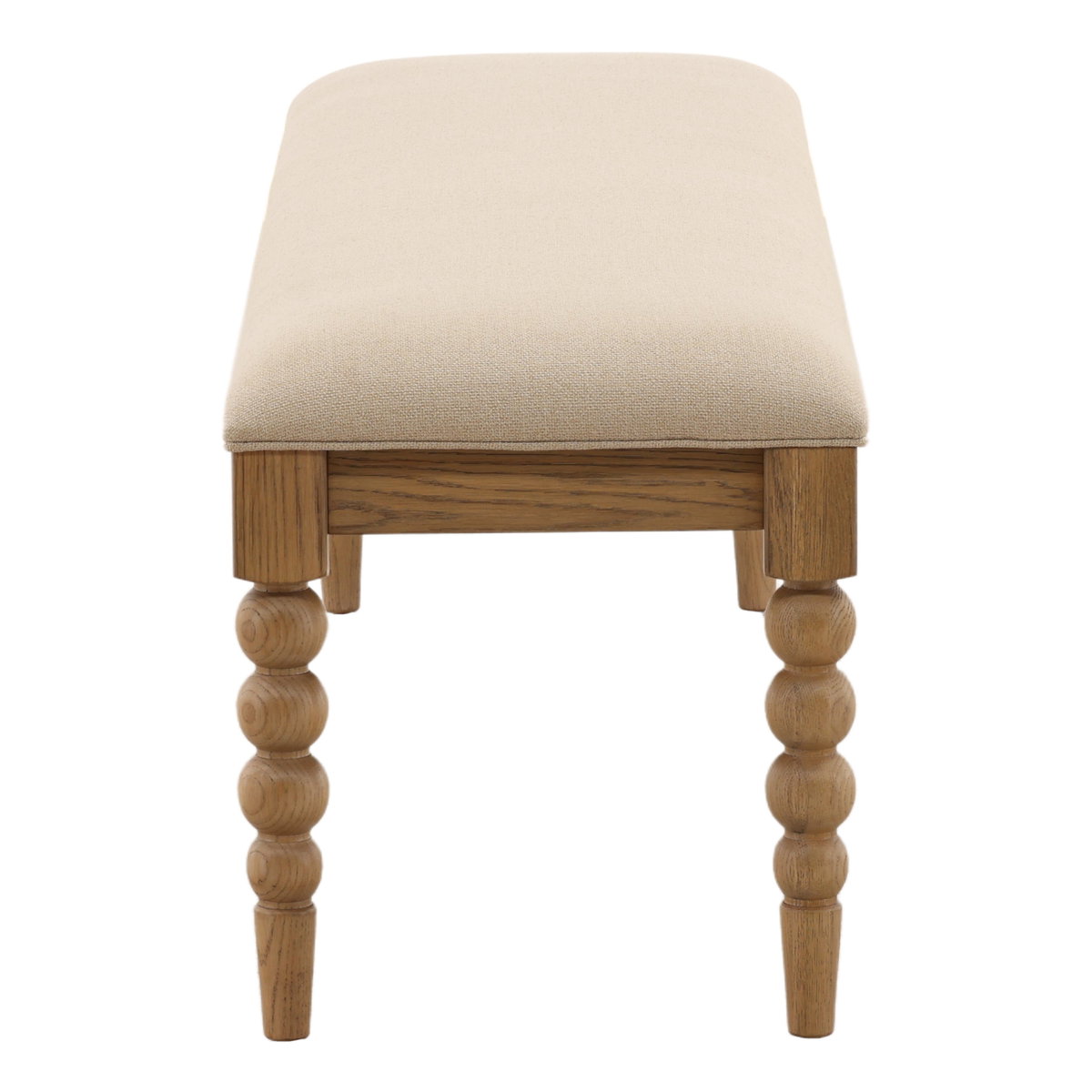 Marcellina Bench Beige, Benche by Dovetail, 57.7" width x 18.7" height x 16.2" depth View 3