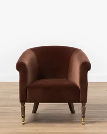 Online Designer Combined Living/Dining Clemence Pecan Lounge Chair (Ready to Ship)