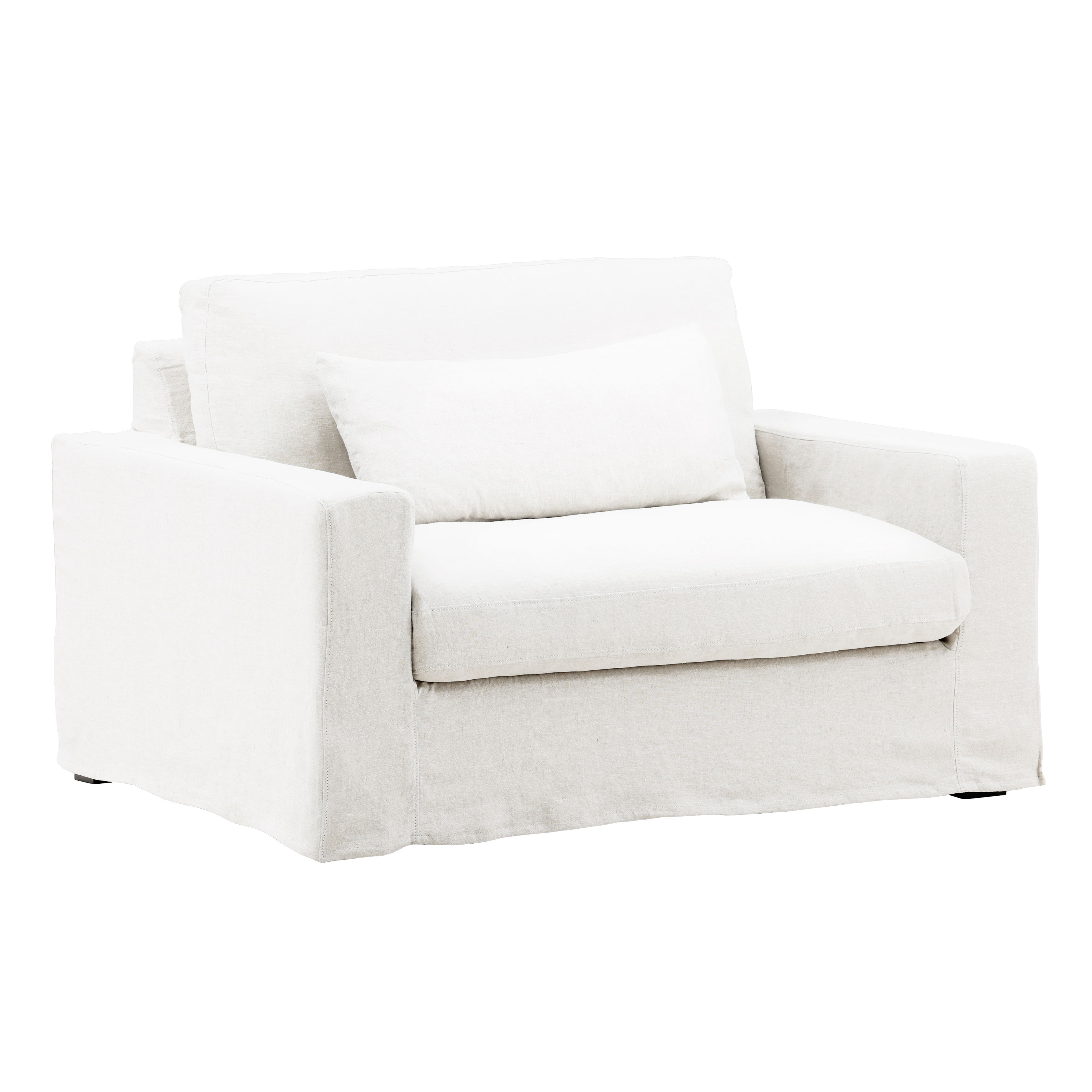 Dixie Chair and a Half Slipcover White, Sofas & Sectional by Dovetail, 49.2" width x 33" height x 39.3" depth