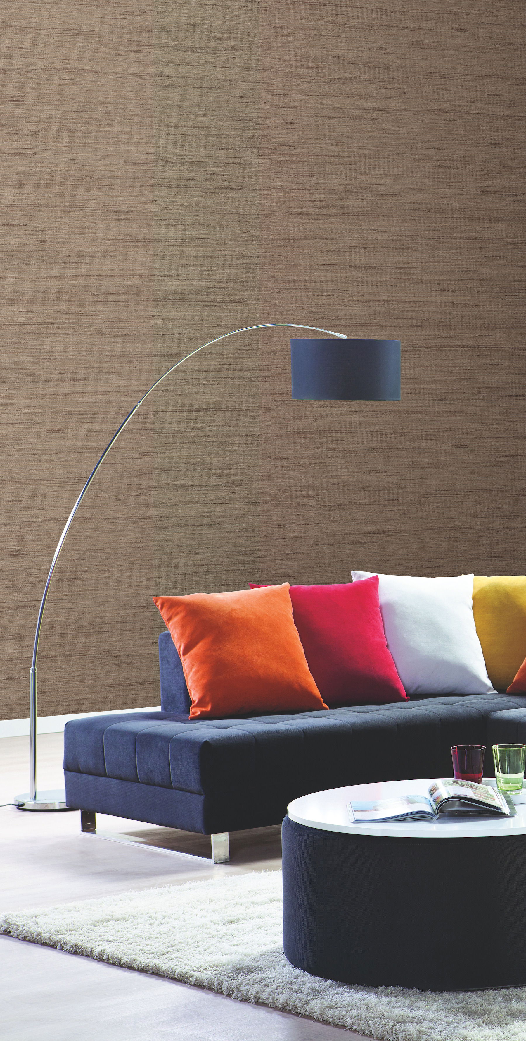 Lustrous Grasscloth Yellow Wallpaper, by York Wall, 33' length x 1'8.8" width x 0.02" depth View 3