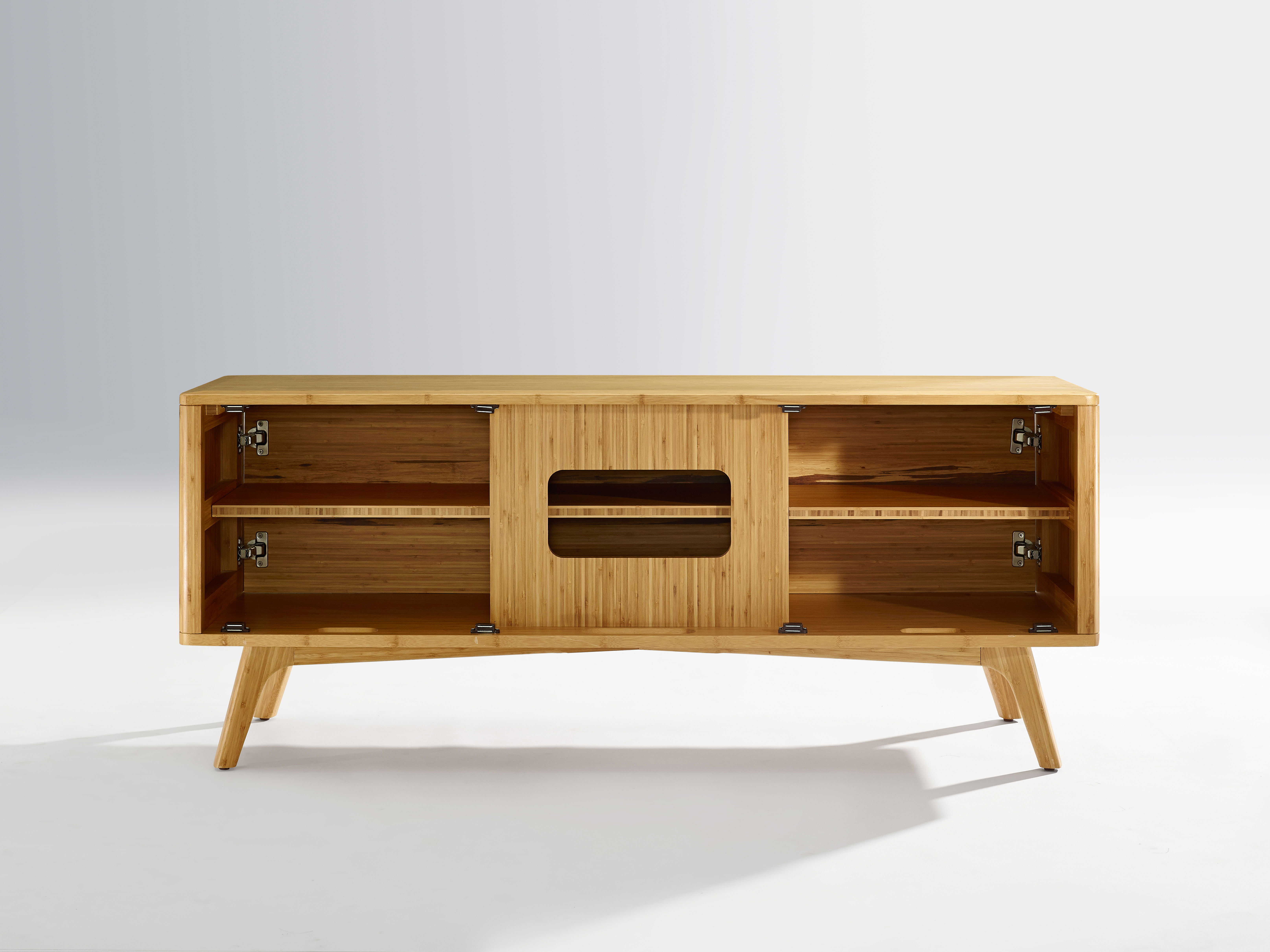 Azara Media Cabinet, Caramelized, Media Console by Greenington, 18" length x 57" width x 23" height View 8