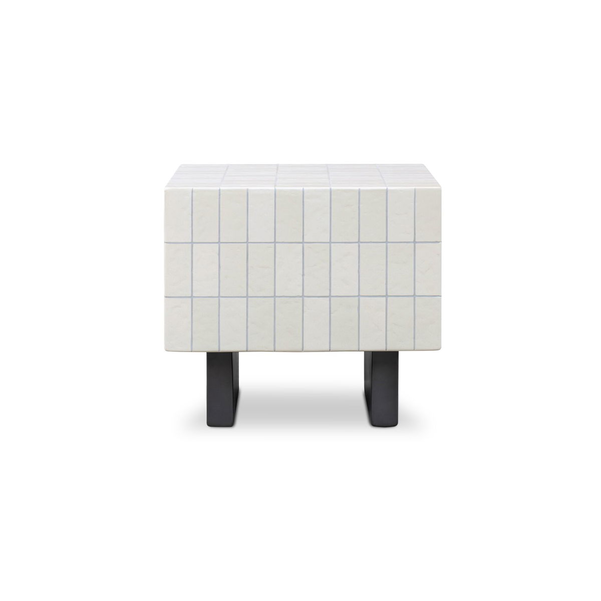 Farren Outdoor Side Table Cream, Outdoor Table by Moe's Home, 1'8" width x 1'6" height x 1'8" depth View 1
