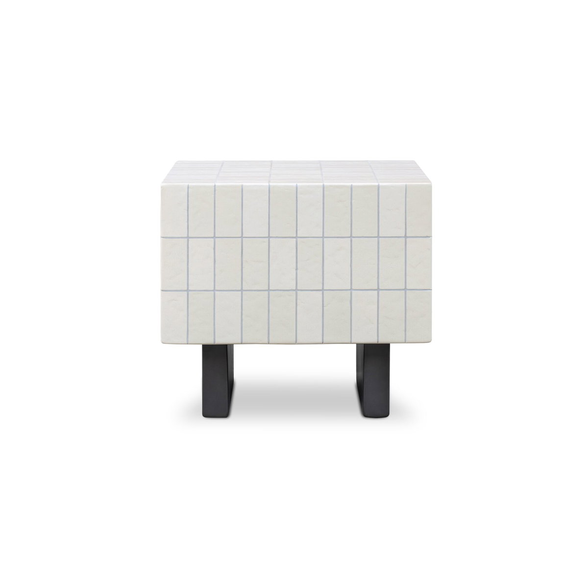 Farren Outdoor Side Table Cream, Outdoor Table by Moe's Home, 1'8" width x 1'6" height x 1'8" depth View 1