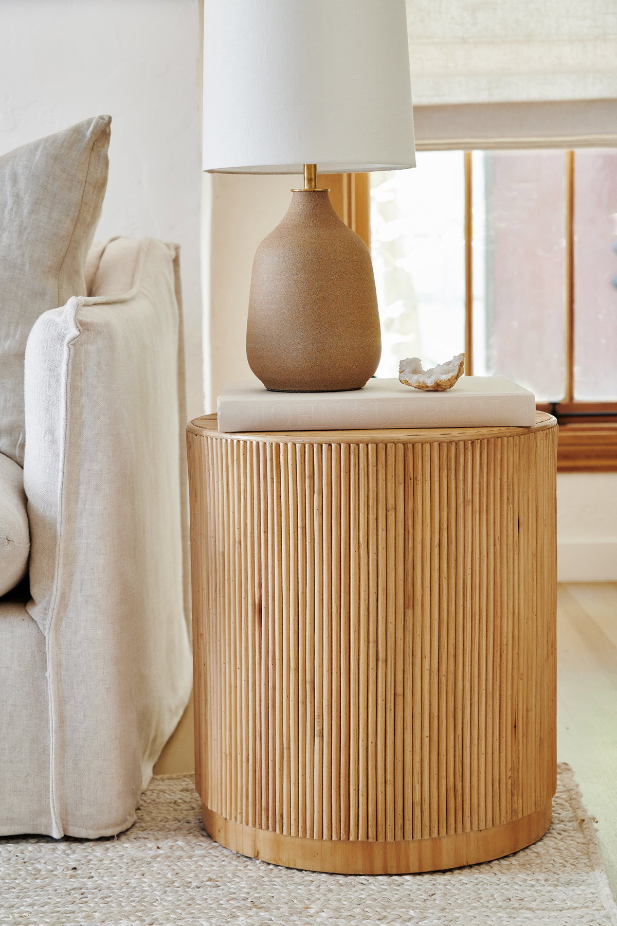 Gabriella Rattan Side Table, Coffee Table by Woven, 20" height View 2