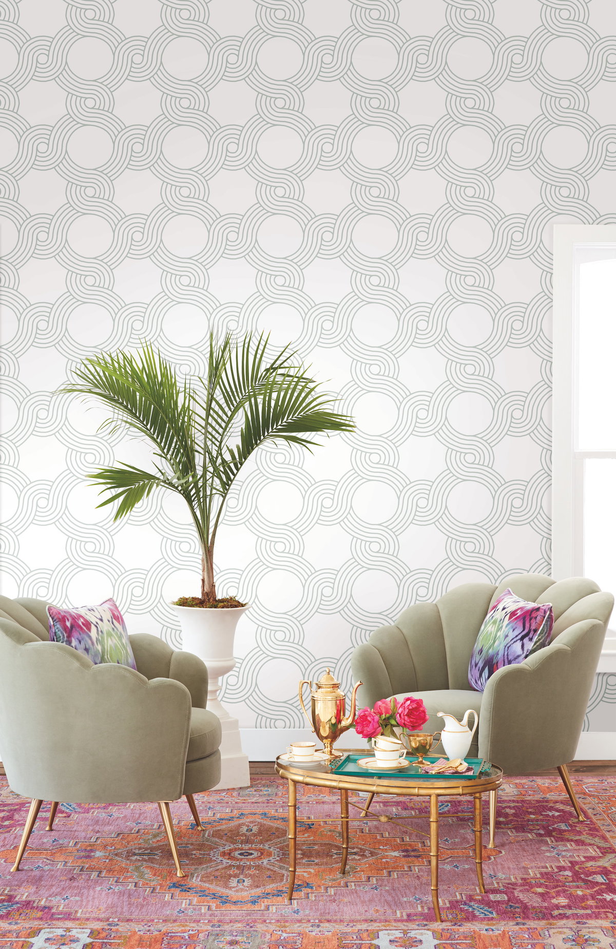 The Twist Grey Wallpaper, by York Wall, 27' length x 2'3" width x 0.02" depth View 3