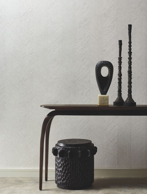 Chevron Grey Metallic Wallpaper