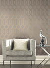 Viva Lounge Gold Metallic Wallpaper, by York Wall, 33' length x 1'9" width x 0.02" depth thumbnail 2