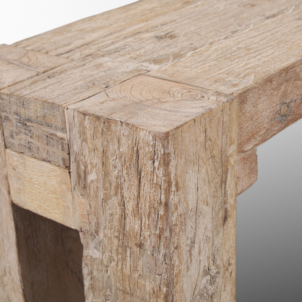 McArthur Whitewash Reclaimed Wood Bench, Benche by Mercana, 70" length x 14" width x 18" height View 10