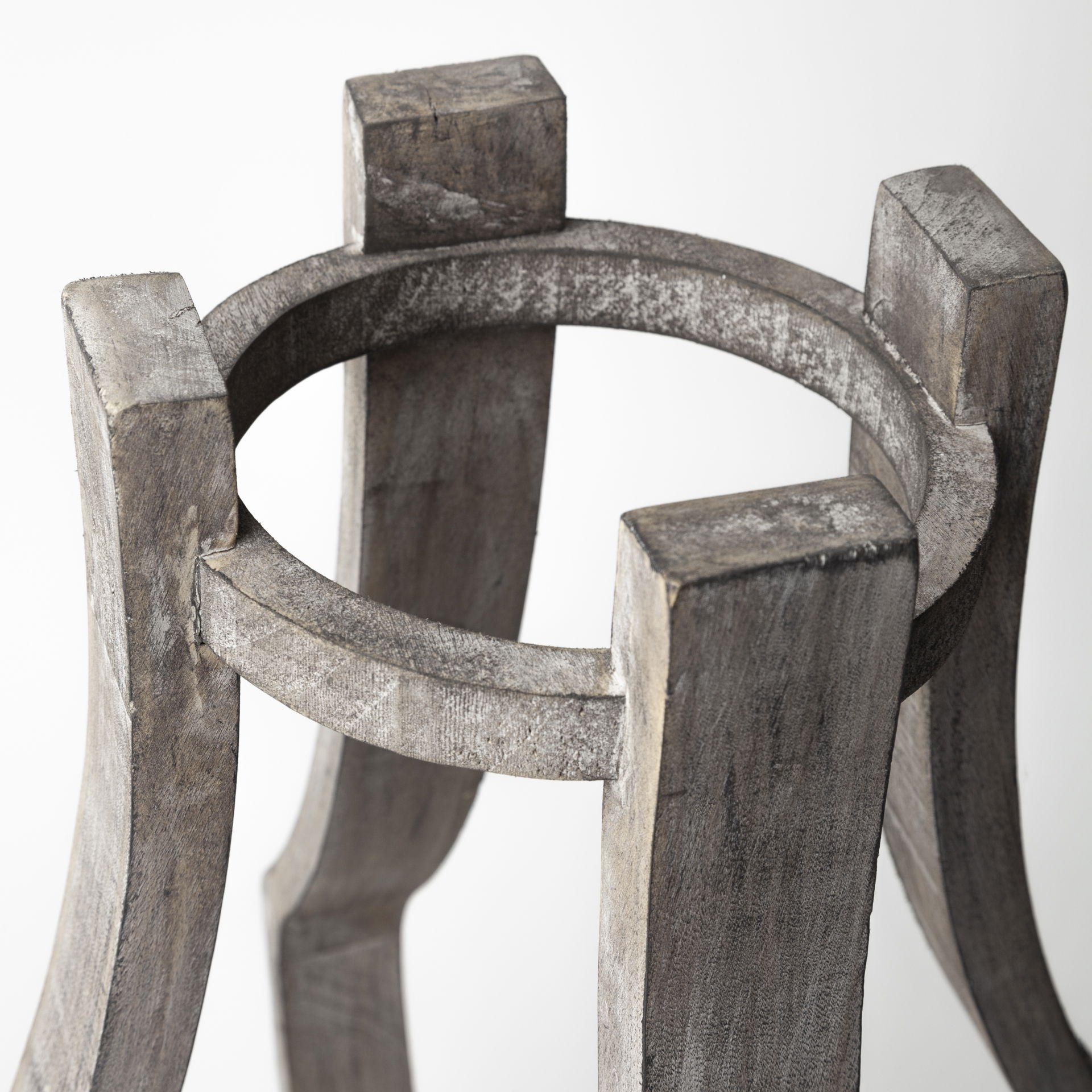 Brillion Large Rustic Wood Metal Table Candle Holder large image 