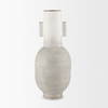 Torres Tall Textured Off White with Gold Metal Vase, by Mercana, 6.3" length x 6.3" width x 15.75" height thumbnail 3