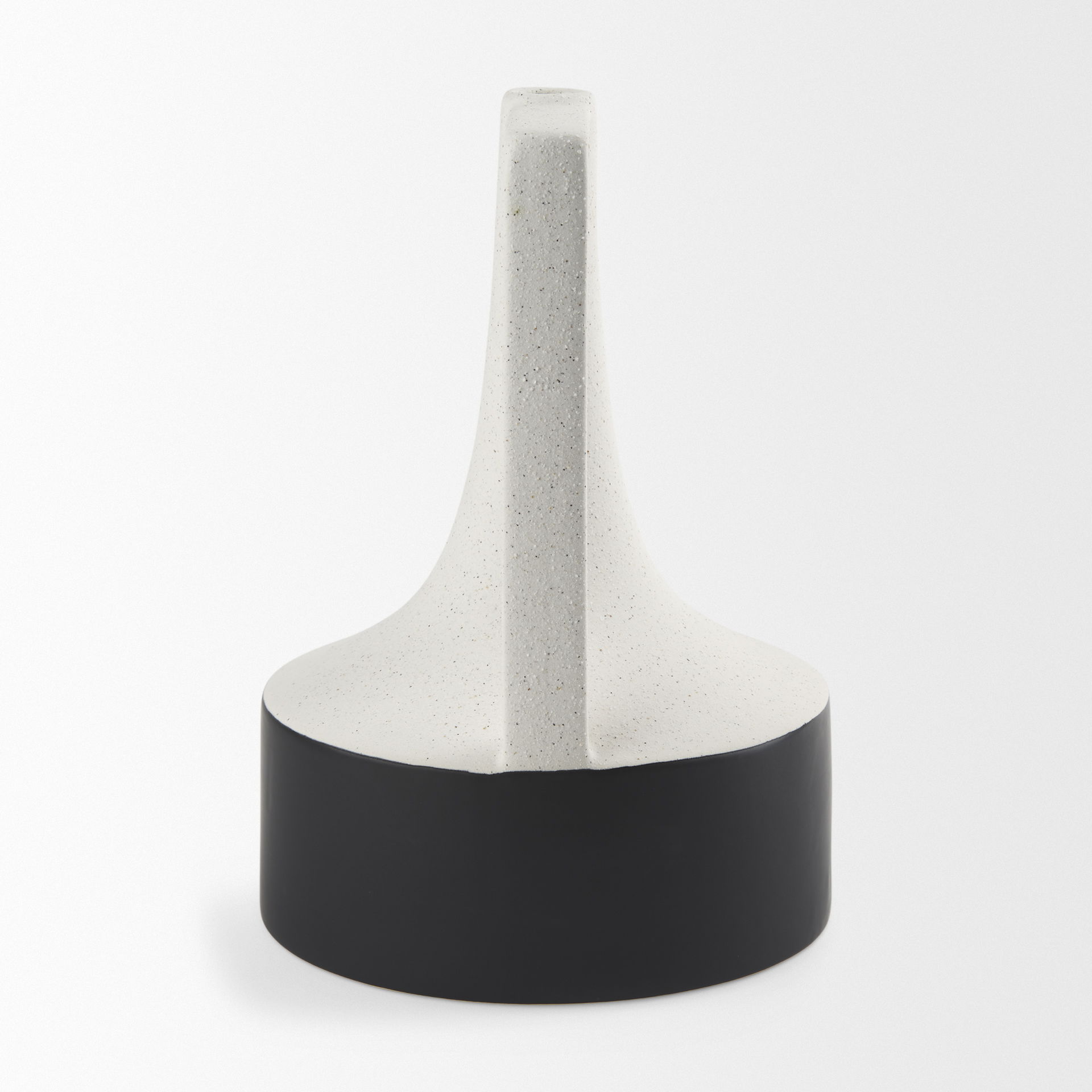 Burton 13.1H Large White and Black Ceramic Jug Vase, Decorative Jar by Mercana, 7.87" length x 7.87" width x 11.61" height View 6