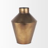 Perrin Small Brushed Gold Metal Decorative Vase, by Mercana, 8.5" length x 8.5" width x 12" height thumbnail 6