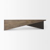 West 55L x 32W x 14H Medium Brown Wooden Angled Coffee Table, by Mercana, 55" length x 32" width x 14" height thumbnail 7