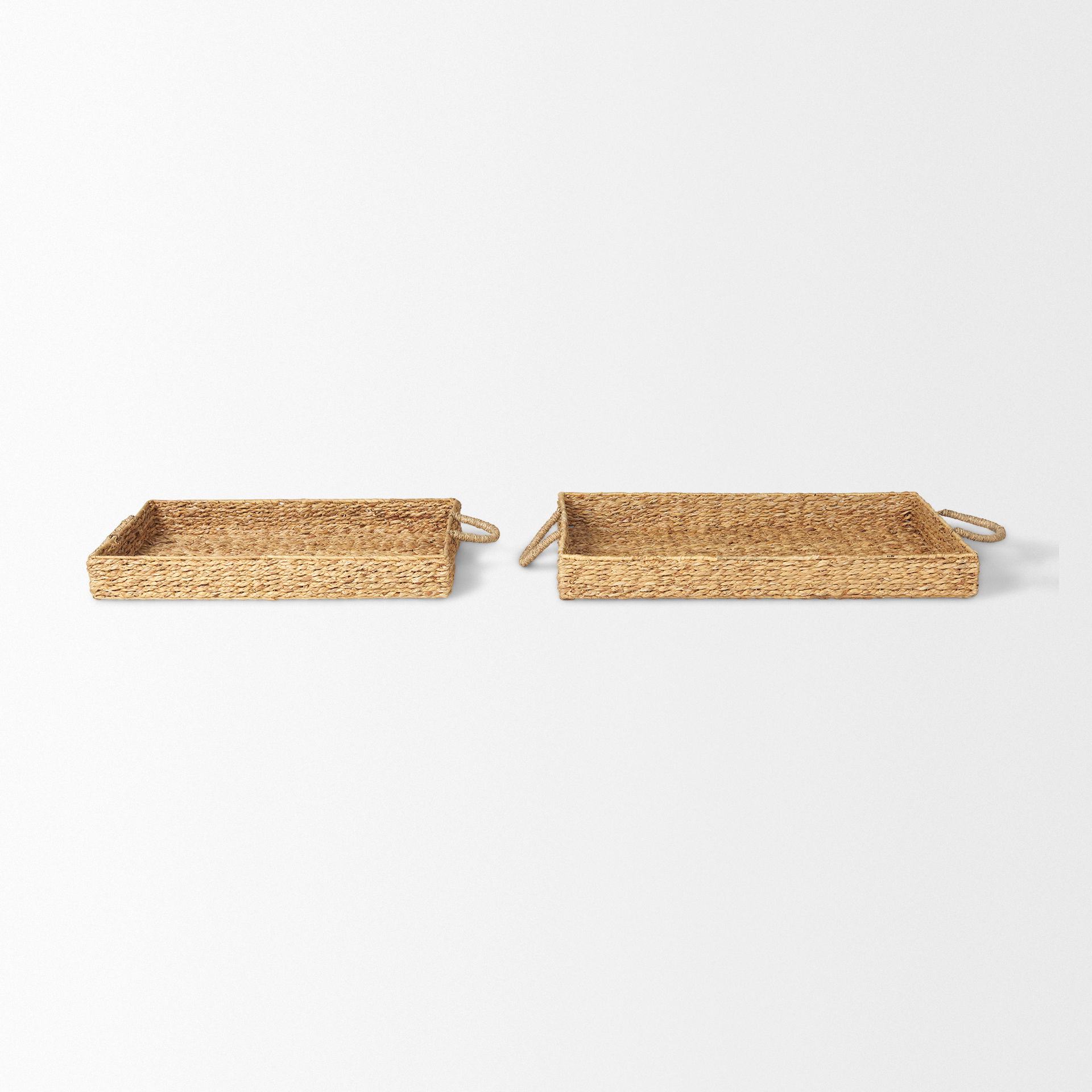 Hona Set of 2 Large Recatangular Nesting Water Hyacinth Trays large image 