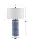 Montauk Striped Table Lamp, by Uttermost, 16" width x 28.5" height x 16" depth thumbnail 3