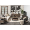 Glenn IV Dark Brown Wood with Black Iron Frame Media Console with Storage, TV Stand for TV up to 71' thumbnail 1