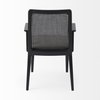 Clara Cane Back Dining Arm Chair | Cream Fabric with Black Wood, Dining Chair by Mercana, 22.5" length x 23.5" width x 33.75" height thumbnail 8