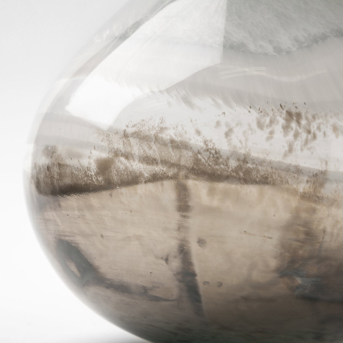 Erie I Short Two Toned Sky Blue Dark Brown Blown Glass Vase, by Mercana, 10.04" length x 10.04" width x 16.73" height View 9