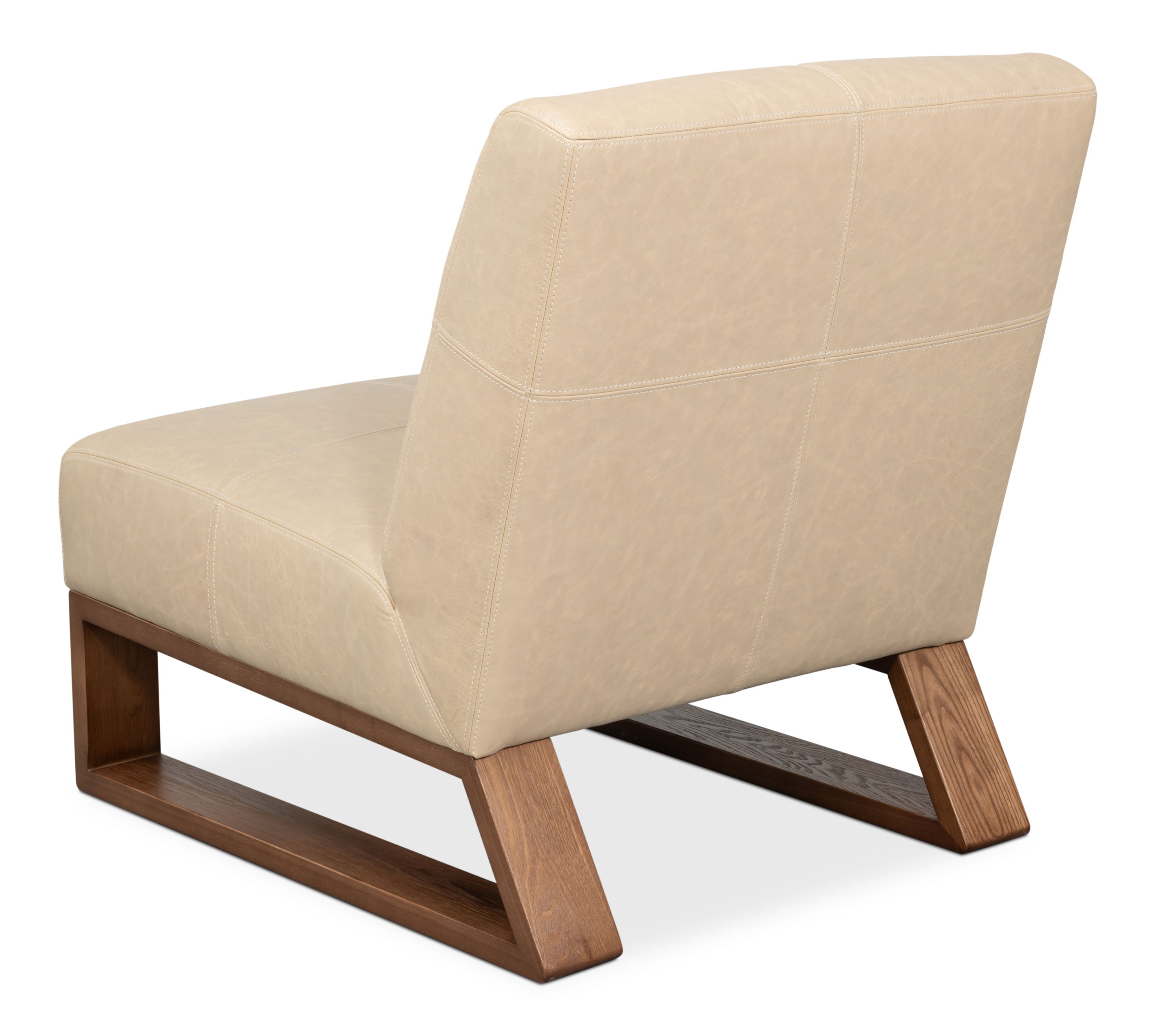 Wylam Leather Chair Cappucino White, Seating by Sarreid, 28" length x 36" width x 34" height View 11